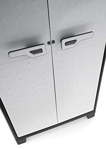 Detalle 2 de Keter Armario Titan Alto de resina negro/gris con 2 puertas y 4 baldas regulables