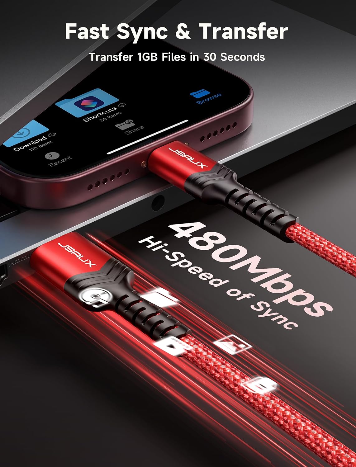 Thumbnail 6 de JSAUX USB C Cable 6.6ft 2-Pack for iPhone