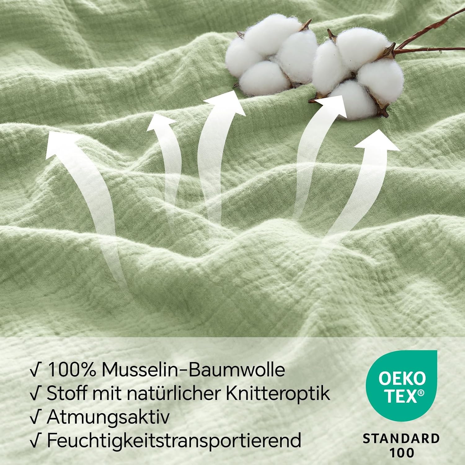 Thumbnail 2 de BEDELITE Musselin Bettwäsche 135x200 Baumwolle