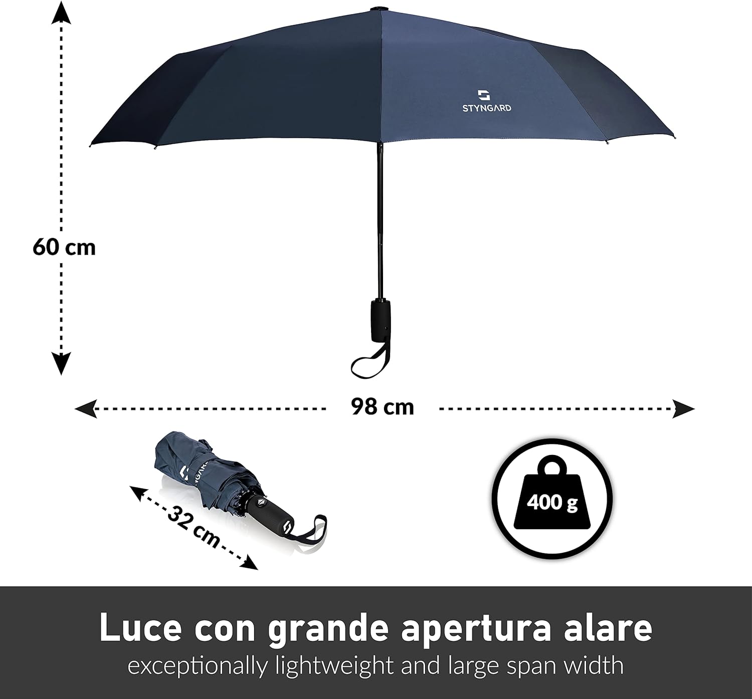 Thumbnail 4 de STYNGARD Ombrello impermeabile automatico OSLO fino a 140 km/h, compatto e leggero