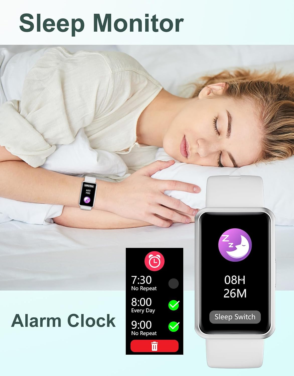 Detalle 2 de HUAKUA Pedometer Watch 1.47-inch Touch Screen Fitness Tracker (No Bluetooth, No App, IP68)