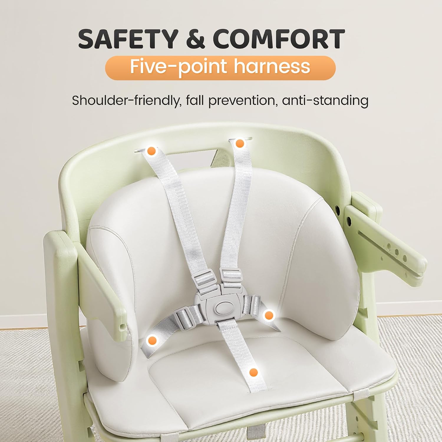 Thumbnail 3 de AmazingLife Convertible Baby High Chair, 220 lb Capacity, Adjustable Seat & Tray, Grey