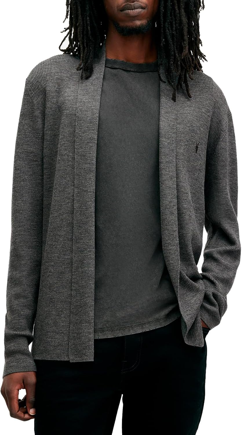 Detalle de AllSaints Mode Merino Open Cardigan