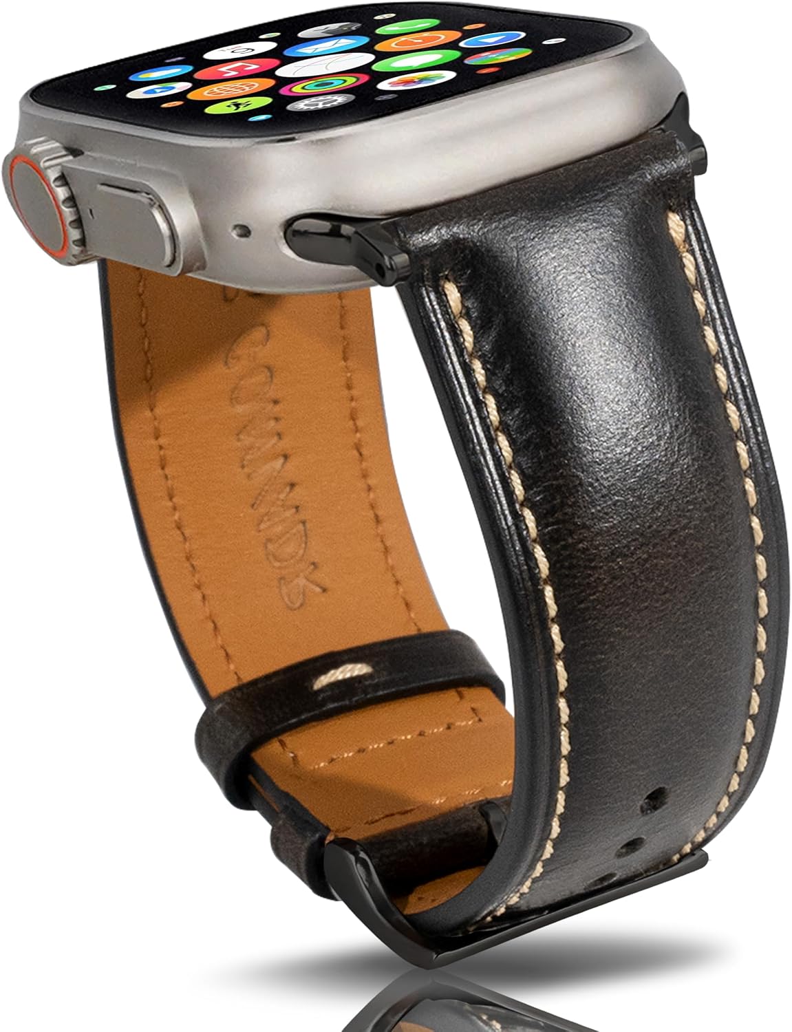 Detalle de Gomvadr Vintage Leather Watch Band for Apple Watch (38–49mm): A Prudent, Italian Wax-Tanned Option