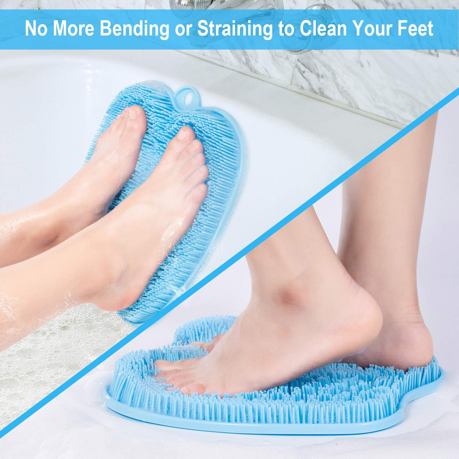 Detalle 2 de BESKAR FS-900 XL Shower Foot Scrubber Mat, Square with Non-Slip Suction Cups