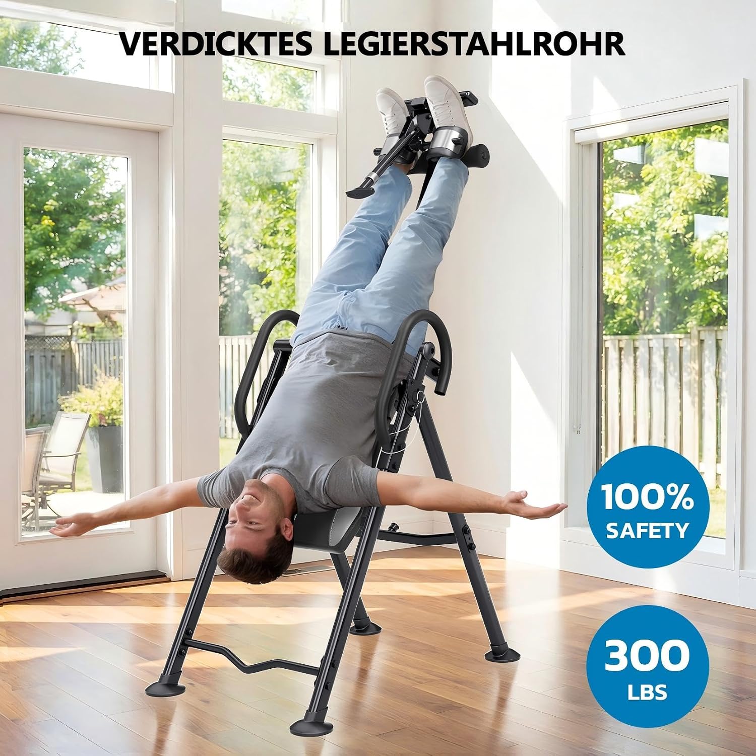 Detalle de YOLEO Verstellbarer Inversionsbank 300 lbs