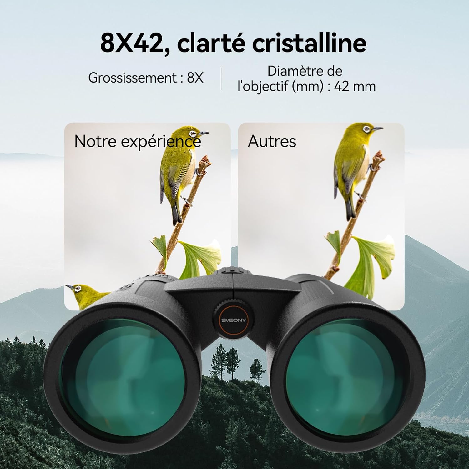 Thumbnail 1 de Svbony SV202 Upgraded 8x32 ED Fernglas – klare Sicht für Vogelbeobachtung