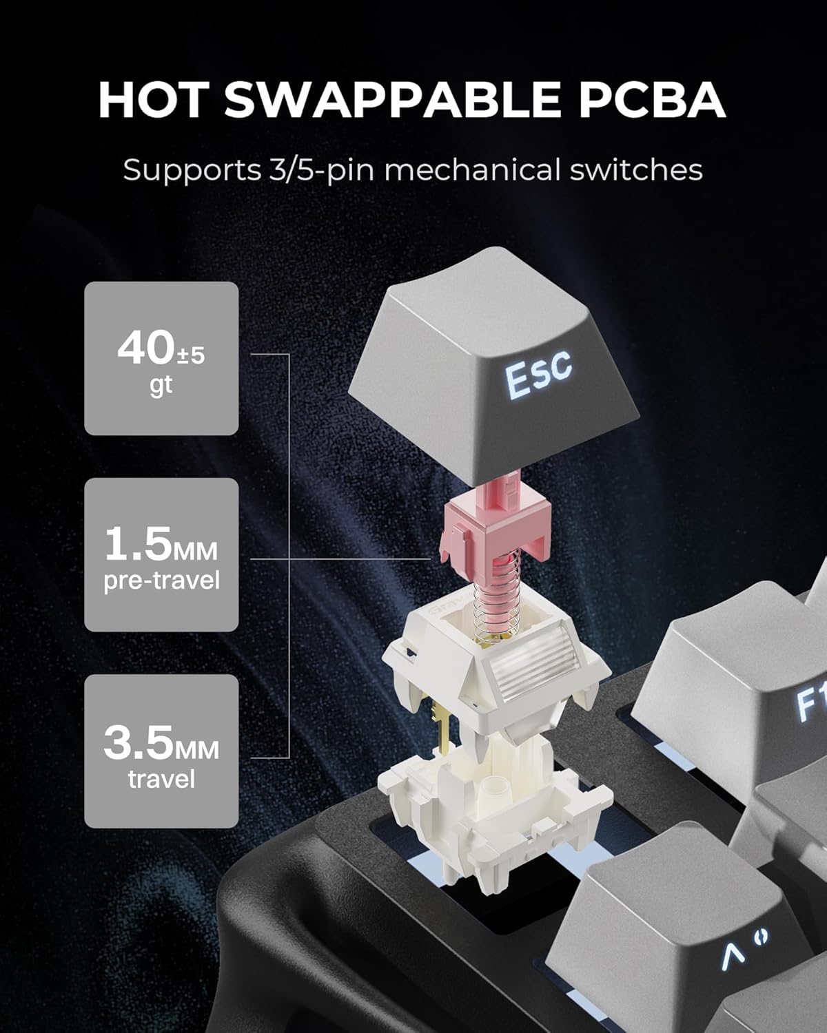 Thumbnail 4 de GravaStar Mercury K1 75% wireless mechanical keyboard ⌨