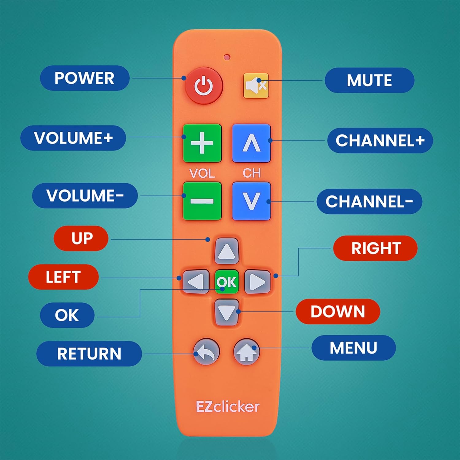 Detalle de LG Replacement TV Remote with Big Orange Buttons (LG TVs Only)
