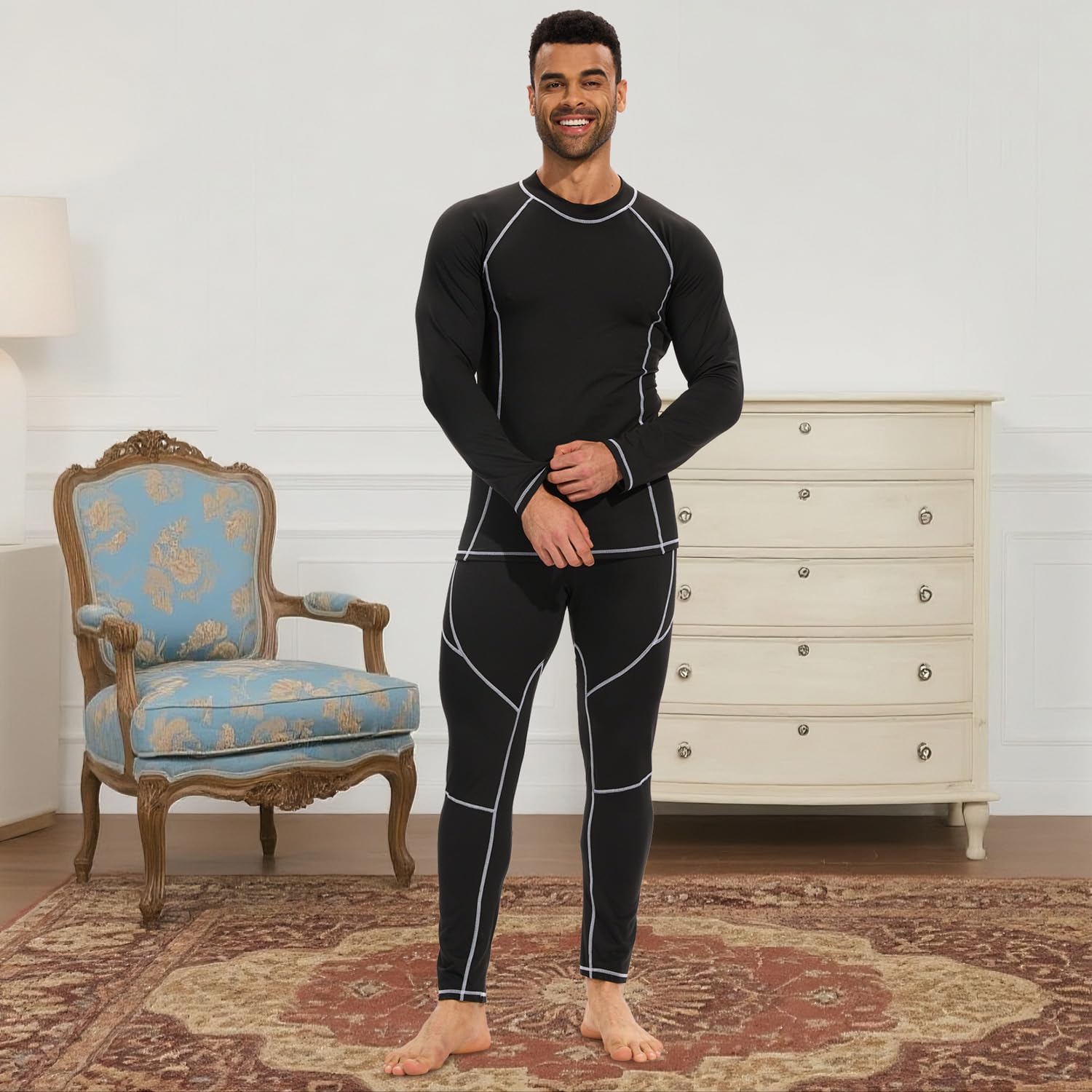 Detalle 1 de StylSense Thermounterwäsche Herren Set Thermo Ski Unterwäsche