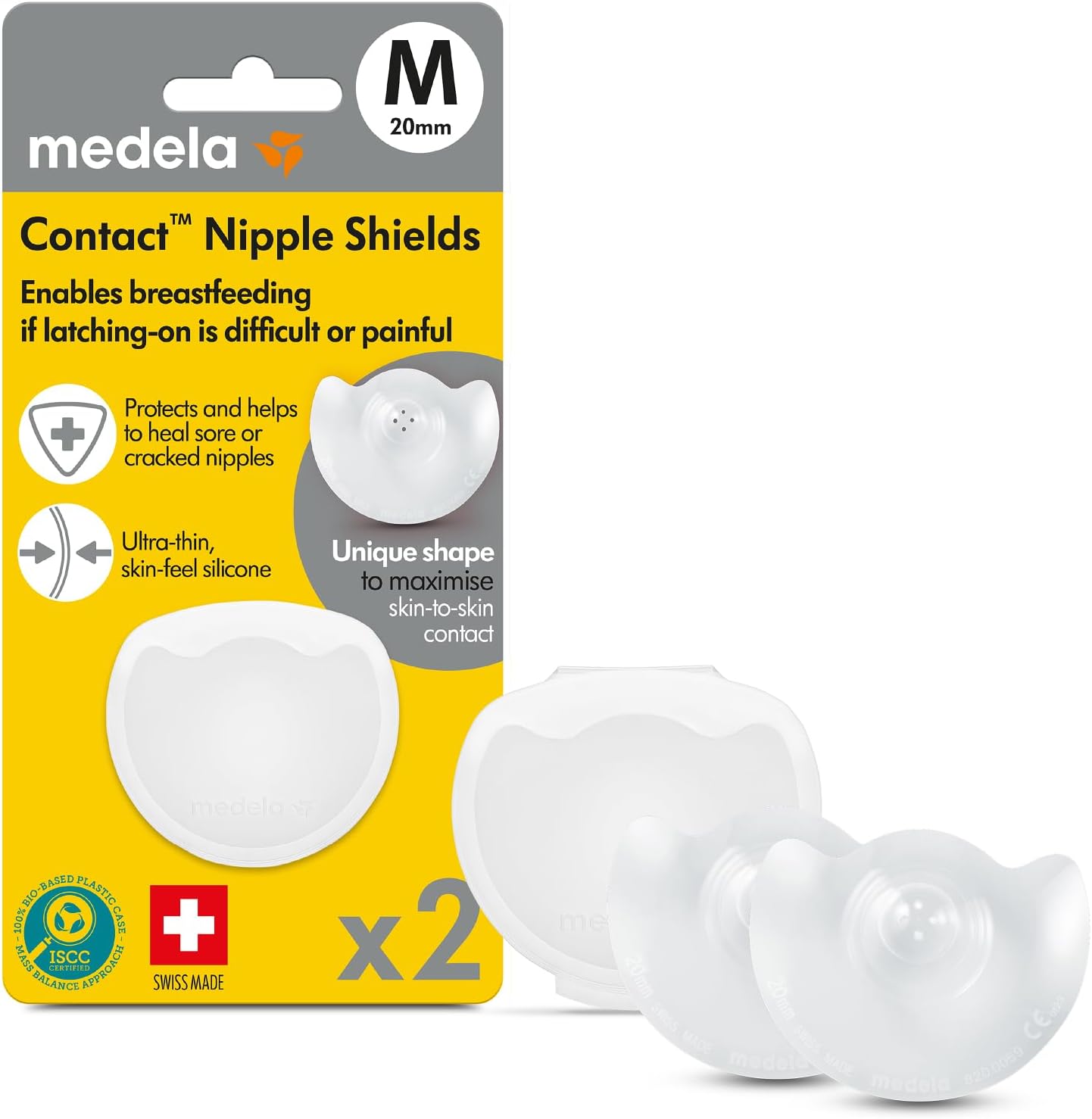 Detalle de Medela Silicone Contact Nipple Shields (20 mm) — Ultra-thin, BPA-free with Case