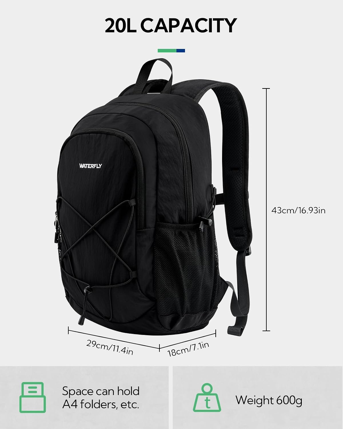 Thumbnail 2 de Waterfly Lightweight 20L Hiking Backpack – A practical 20L sport rucksack for daily use and outdoor adventures