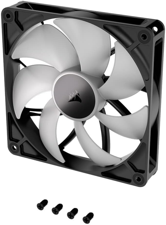 Detalle de CORSAIR RS140 ARGB 140mm Ventilateurs PWM – Pack double noir, Daisy-Chain, 4 broches