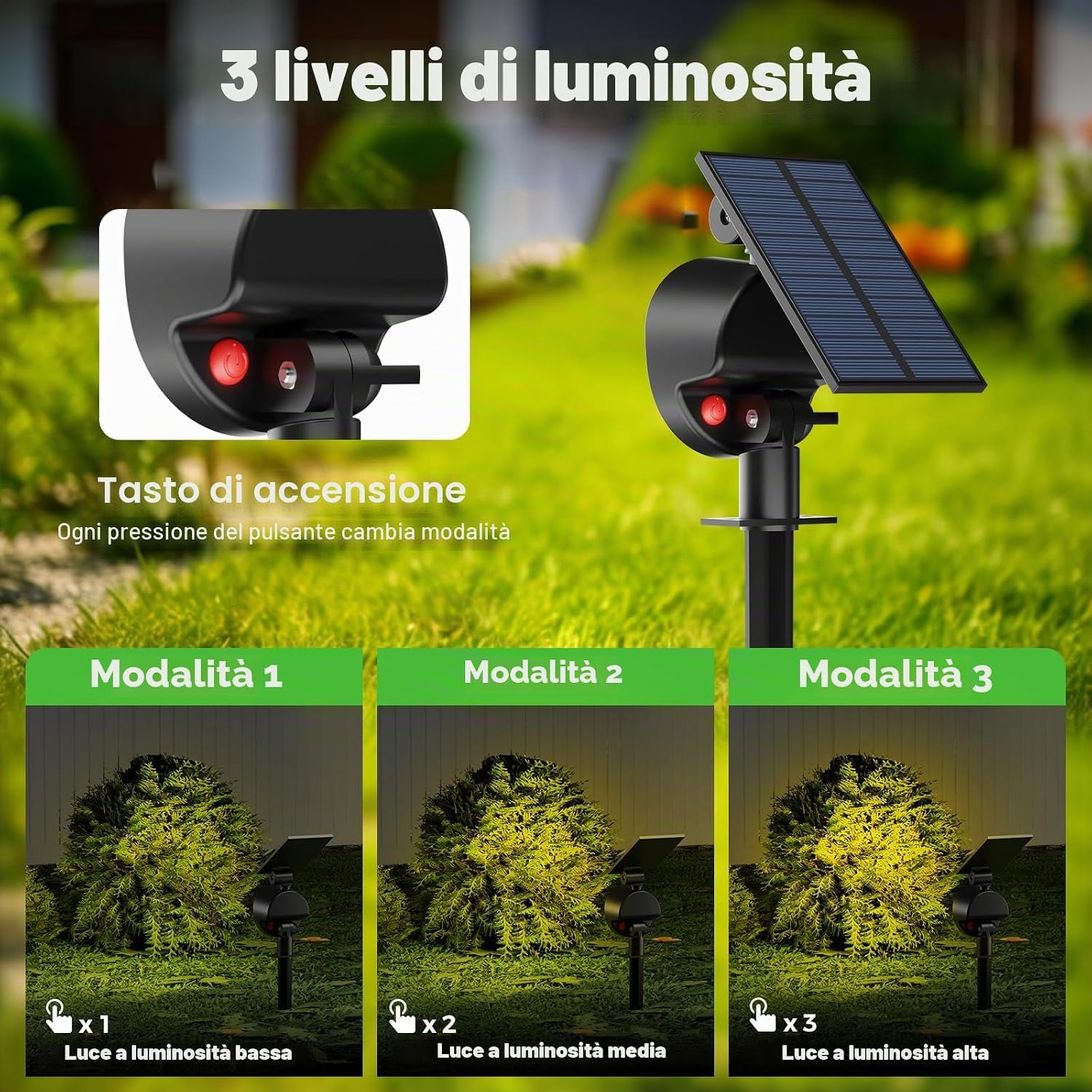 Detalle 2 de nipify 12 Faretti Solari LED da Esterno 53 LED