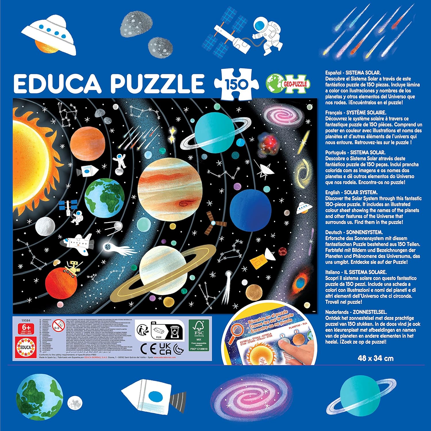 Thumbnail 2 de Puzzle pour enfants Educa 150 pièces – Système solaire (48 x 34 cm, dès 6 ans)