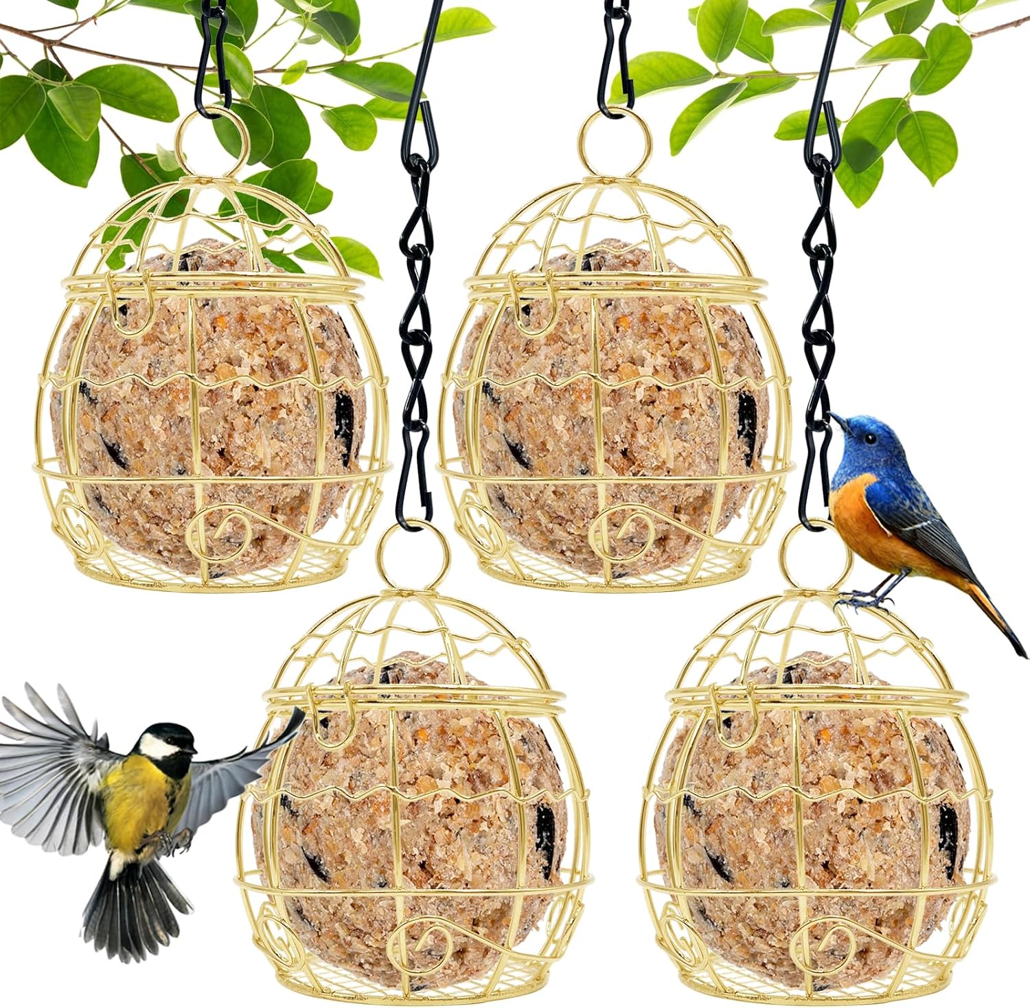 Detalle de Fat ball bird feeders 4 pack metal