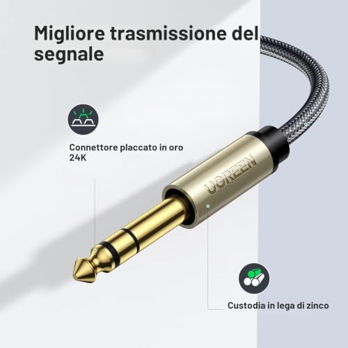 Thumbnail 4 de UGREEN Cavo Jack 3.5mm a 6.35mm - 2m Audio Stereo, Nylon Intrecciato