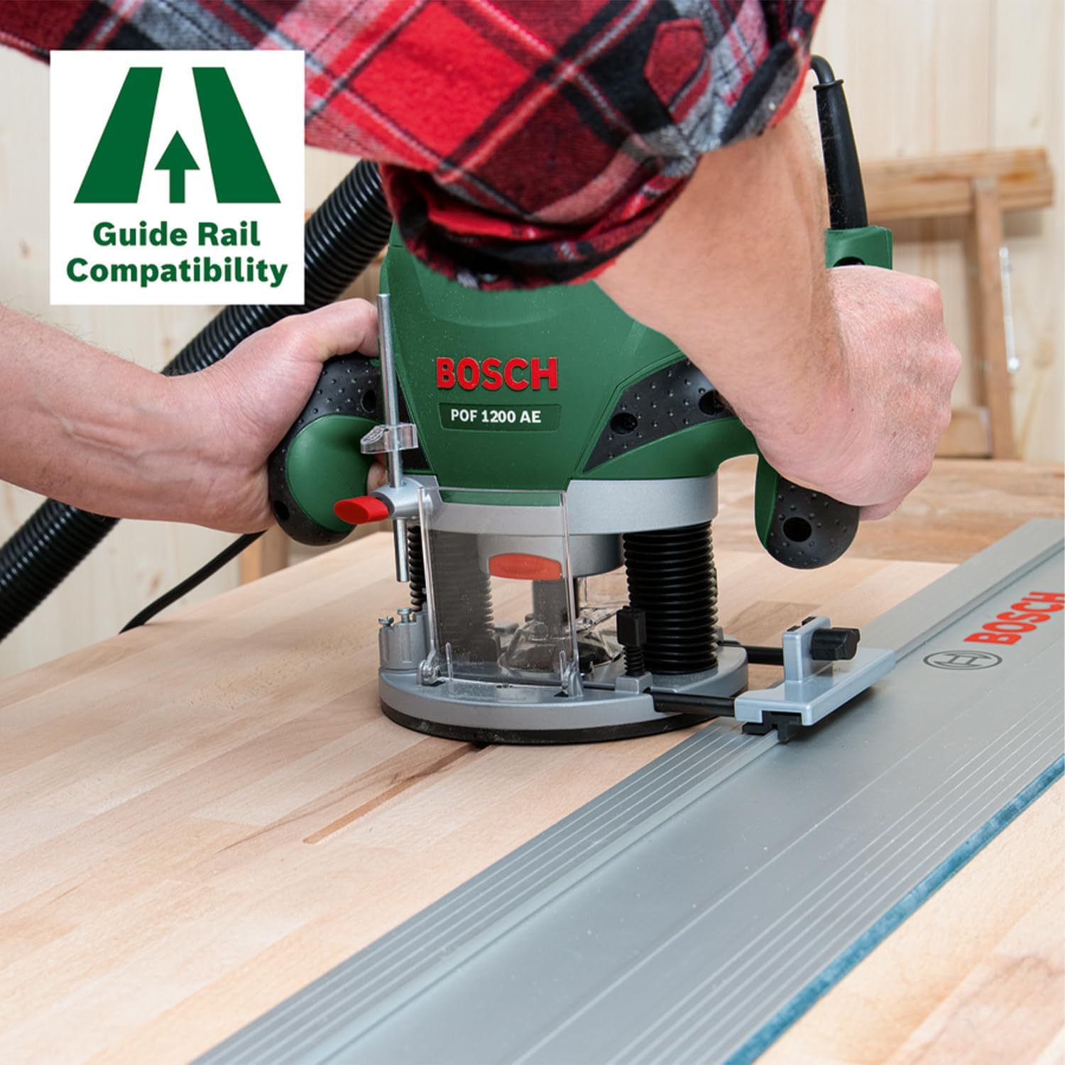 Thumbnail 1 de Bosch POF 1200 AE fresatrice 1200 W con sistema SDS, guida parallela e kit copiatori