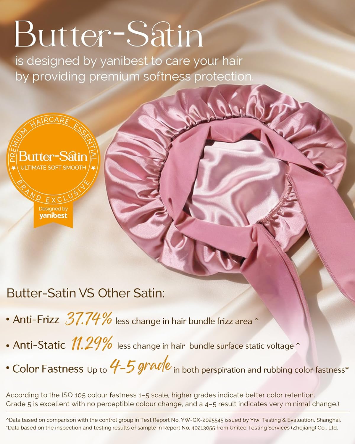 Thumbnail 1 de YANIBEST Adjustable Double Layer Satin Bonnet for Sleep: Frizz Reduction & Moisture Lock