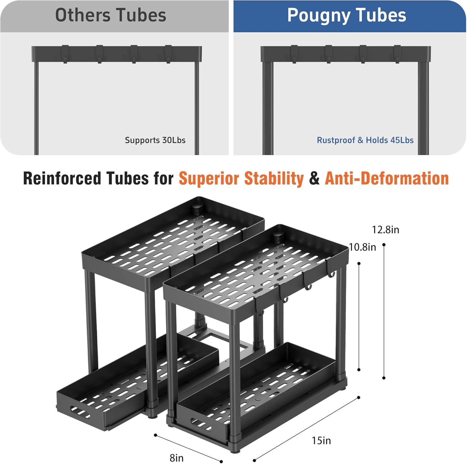 Thumbnail 1 de POUGNY 2 Pack Pull-Out Under Sink Organizer 15