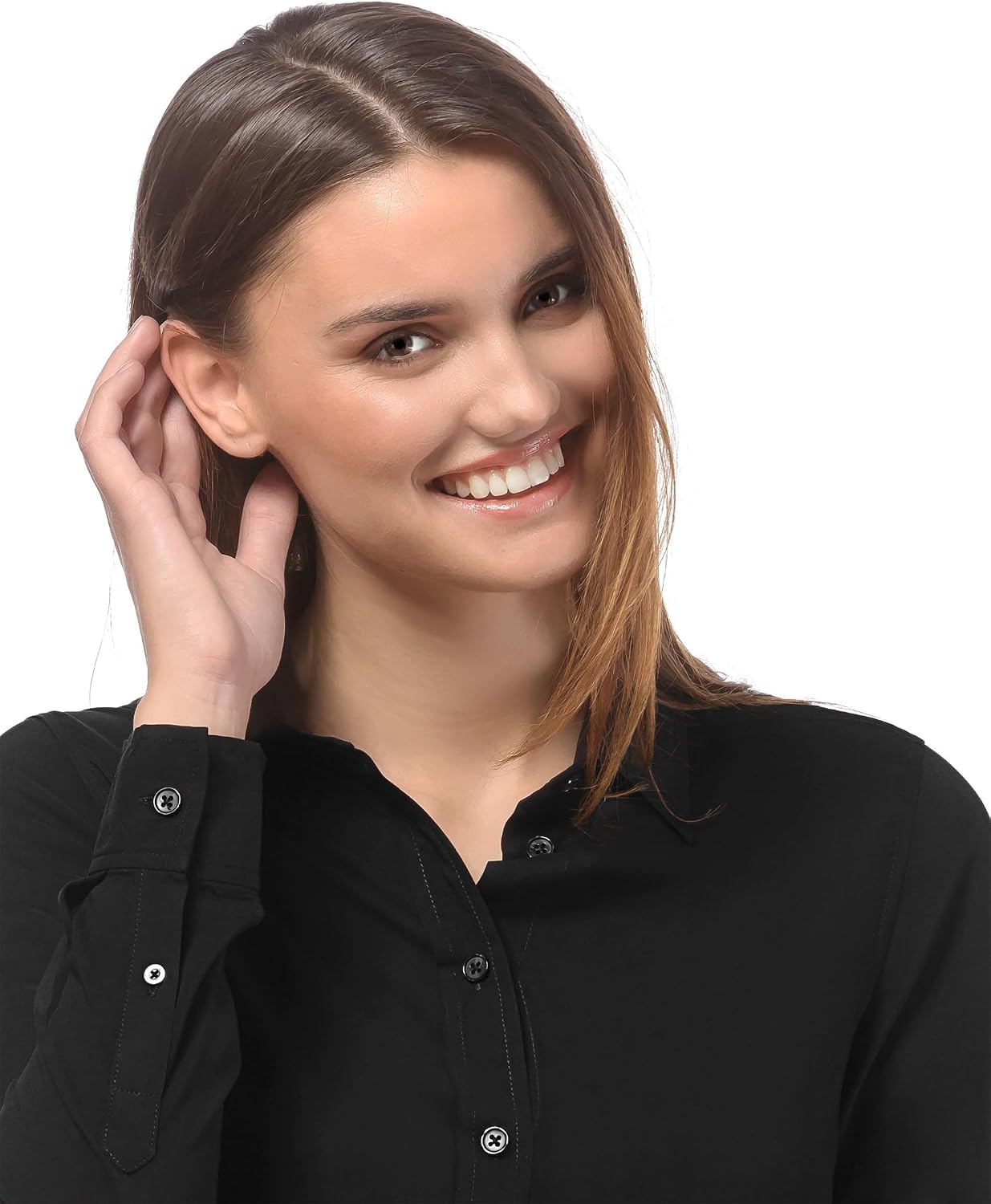 Thumbnail 2 de Vincenzo Boretti Blusa Taglio Giusto con Colletto della Camicia