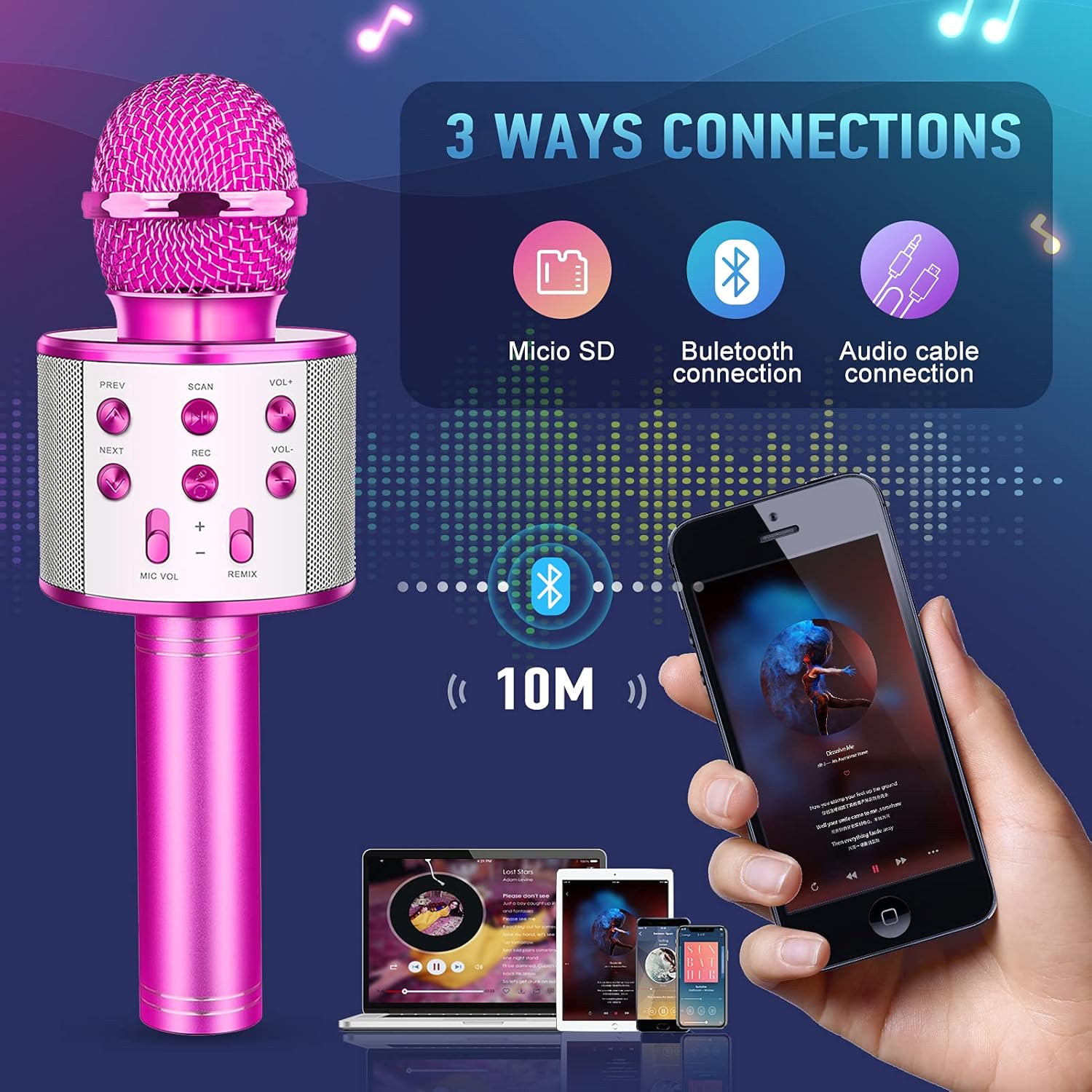 Thumbnail 2 de GeschenPark Bluetooth Microfono Karaoke per Bambini – Karaoke wireless per 3–10 anni, regalo originale