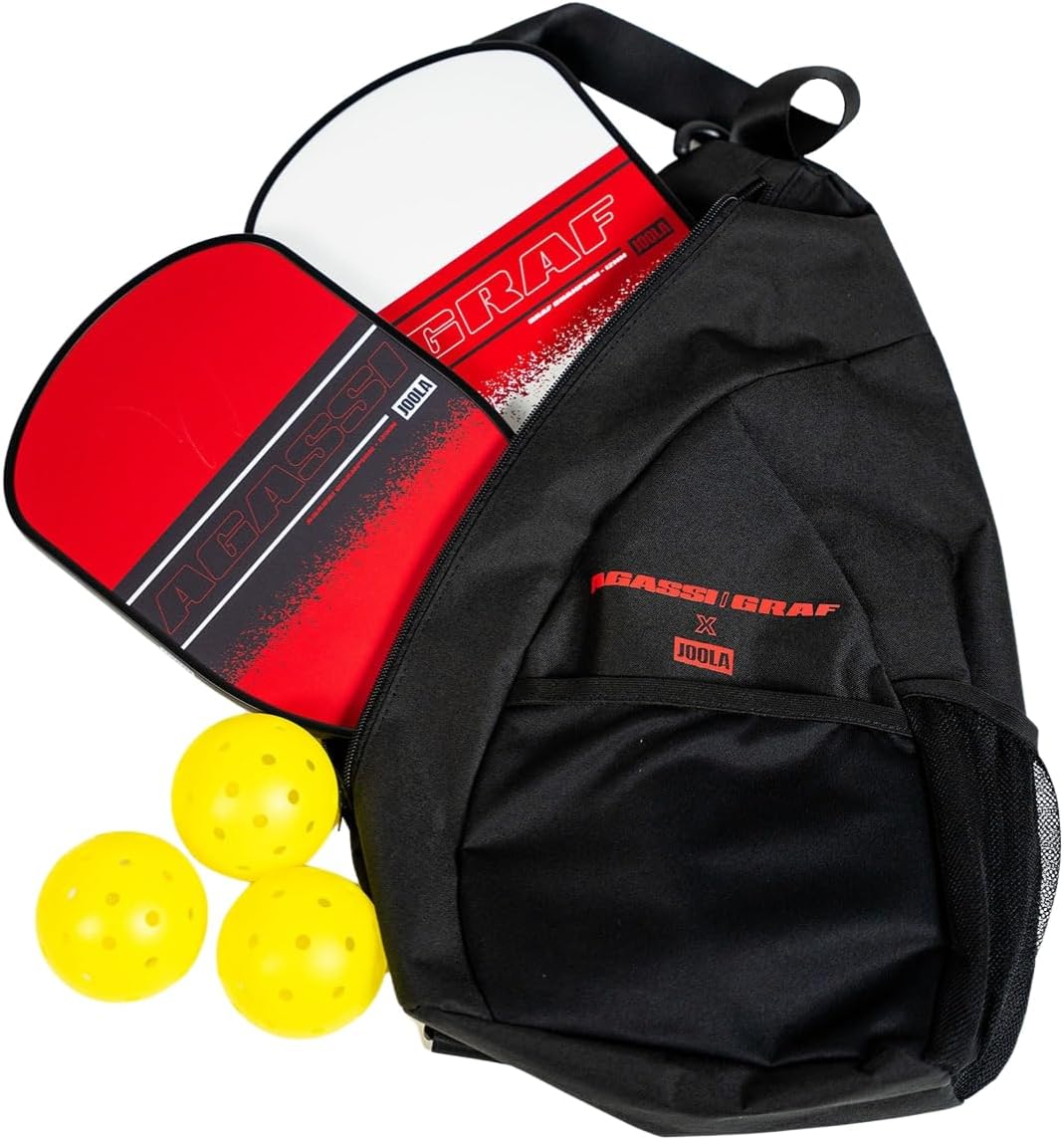 Detalle de JOOLA Pickleball Agassi x GRAF Paddle Pair – Beginner-Friendly Paddle Set with Bags and Balls