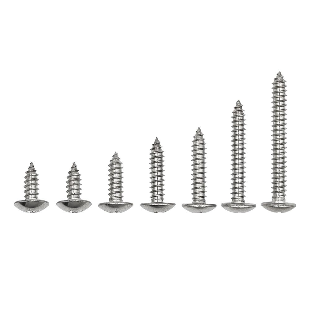 Thumbnail 6 de SHUNCHG 20 Pcs Silver M6 x 45mm Self-Tapping Wood Screws (304 Stainless) Mushroom Head