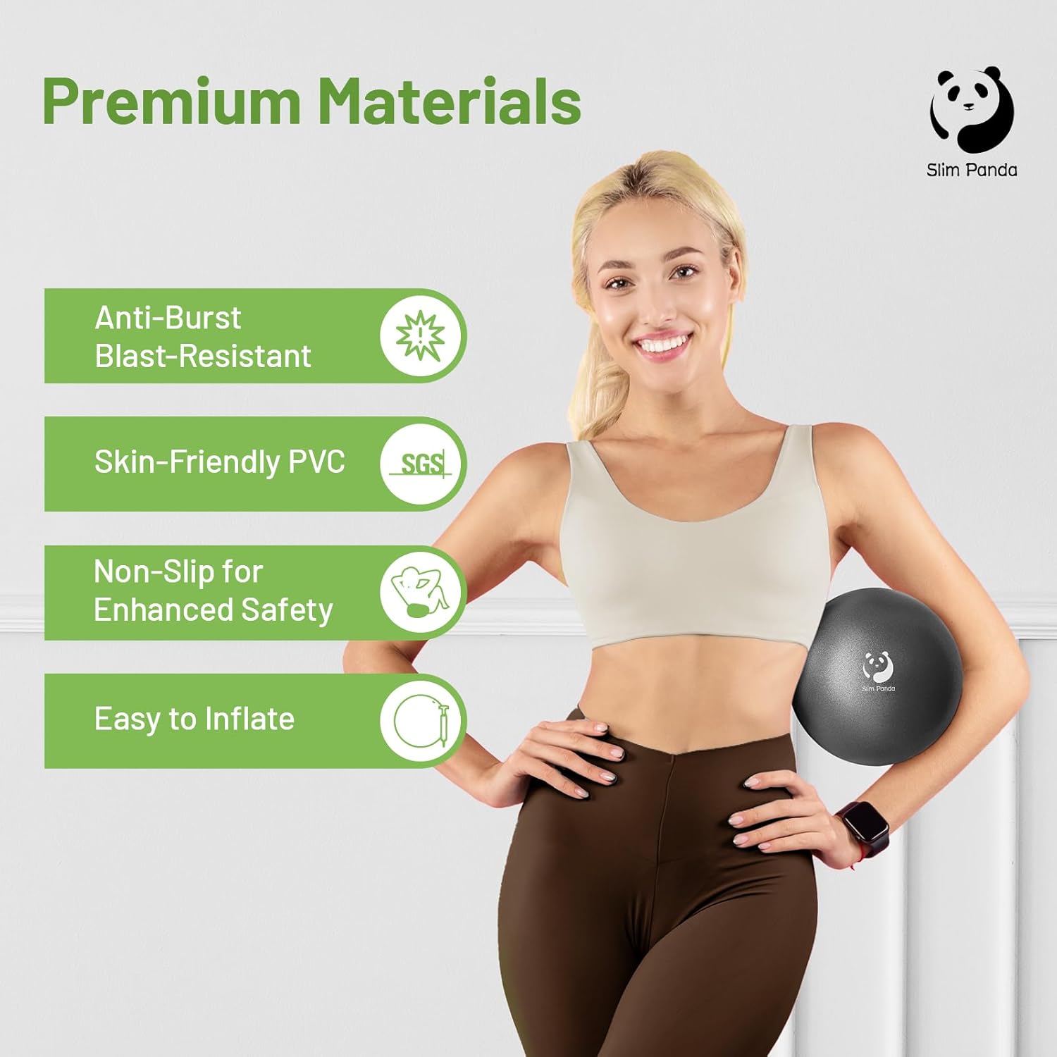 Detalle de Slim Panda Gymnastikball (klein) 23–25 cm – Pilates- & Yoga-Ball für Balance-Training