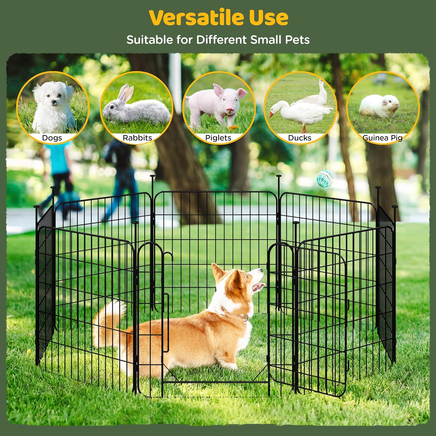 Thumbnail 6 de Yaheetech 16 Paneles Parque para Perros 60 x 60 cm