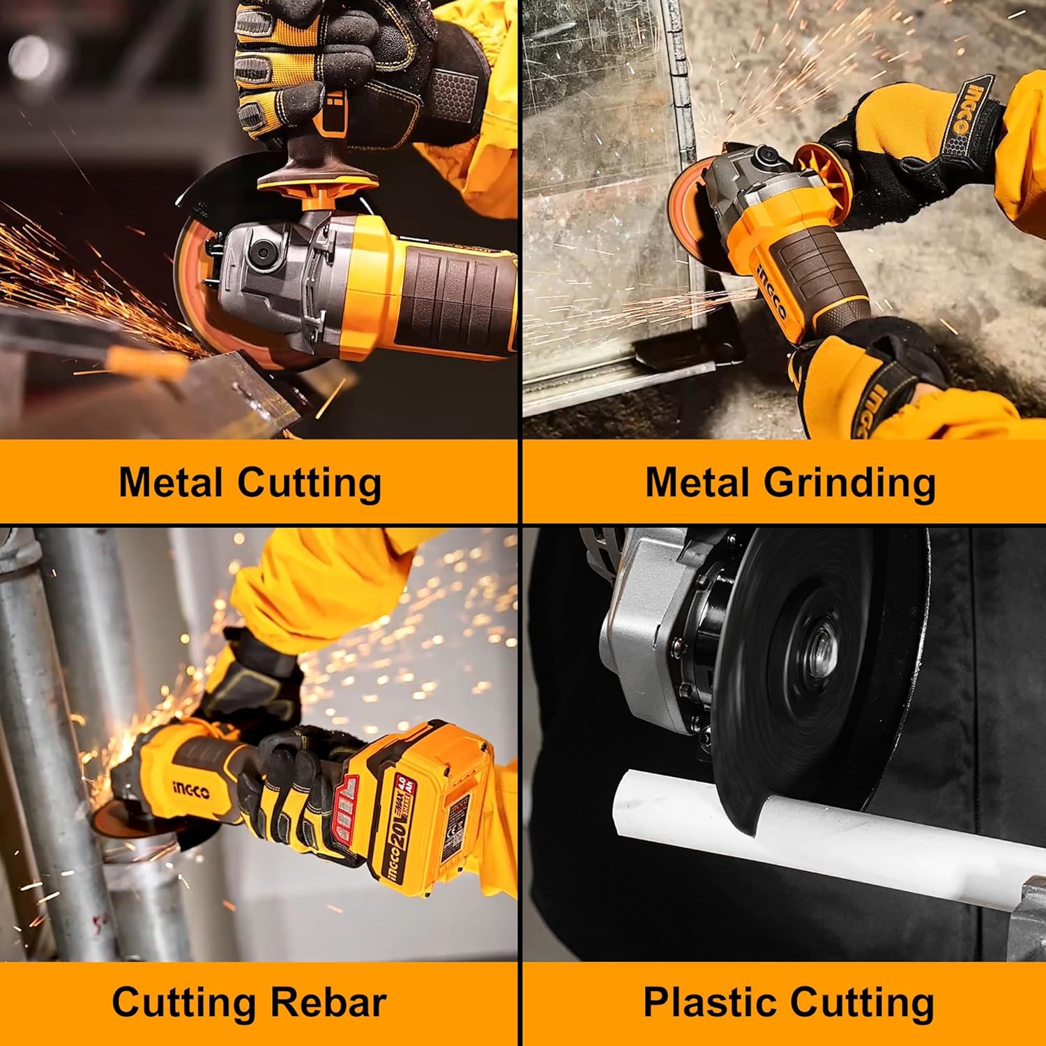 Thumbnail 3 de INGCO 20V Cordless Angle Grinder 115mm (Brushless) with Safety Trigger Switch, 4.0Ah Battery & Charger, CAGLI2111561