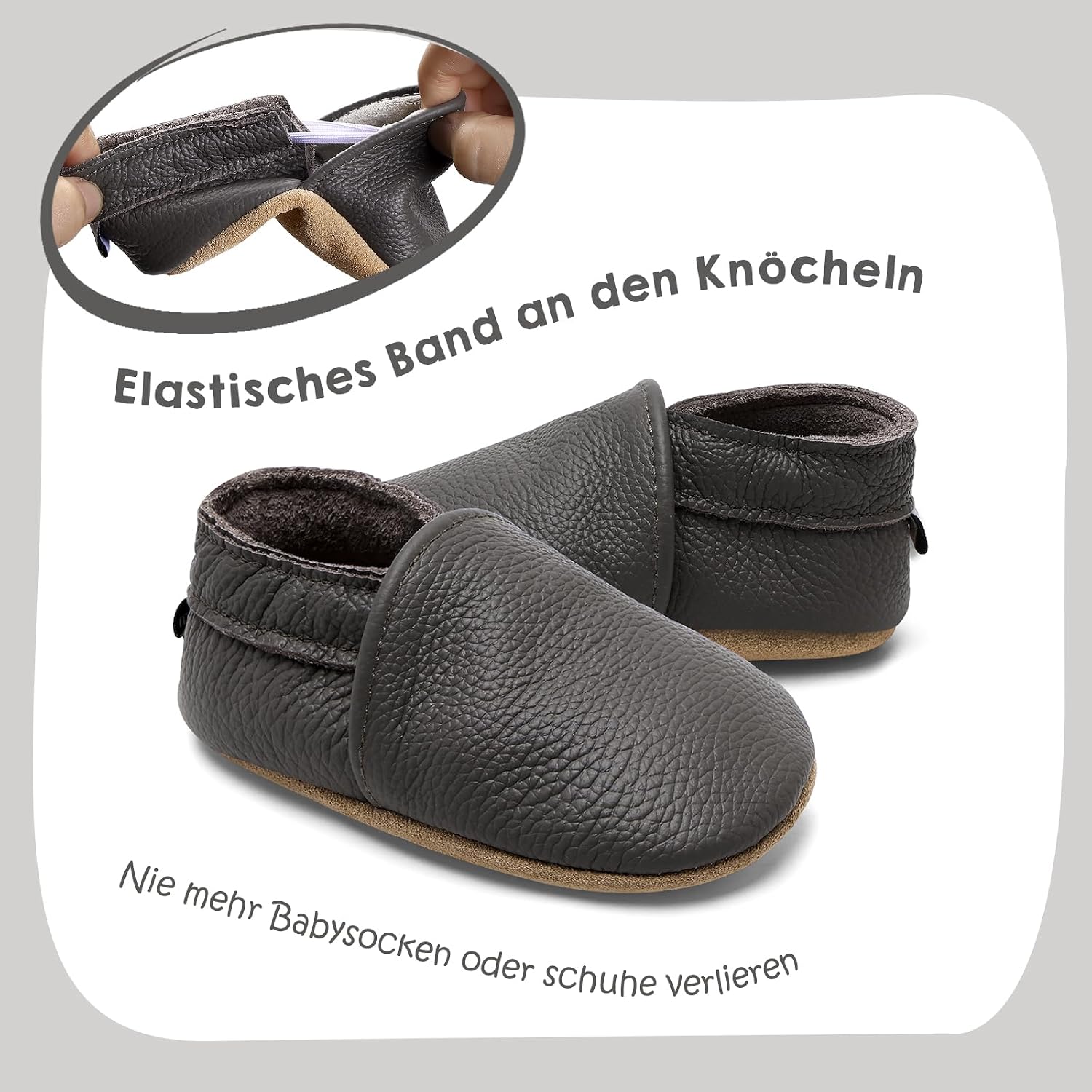 Detalle 2 de IceUnicorn Krabbelschuhe Leder Babyschuhe für Lauflern
