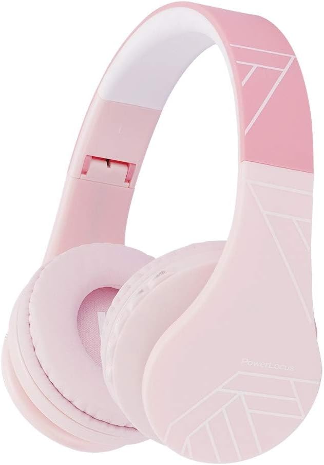 Detalle de PowerLocus Bluetooth Kids Headphones: Wireless Over-Ear (85dB) with Microphone and SD/TF