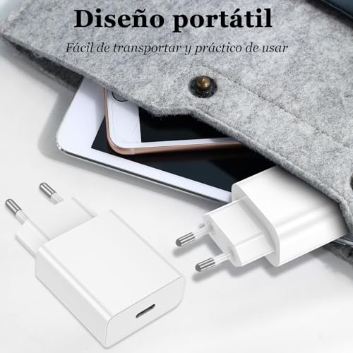 Detalle de BSTOEM 2Pack Cargador Carga Rápida 20W PD con Cable Lightning de 2 m para iPhone y iPad