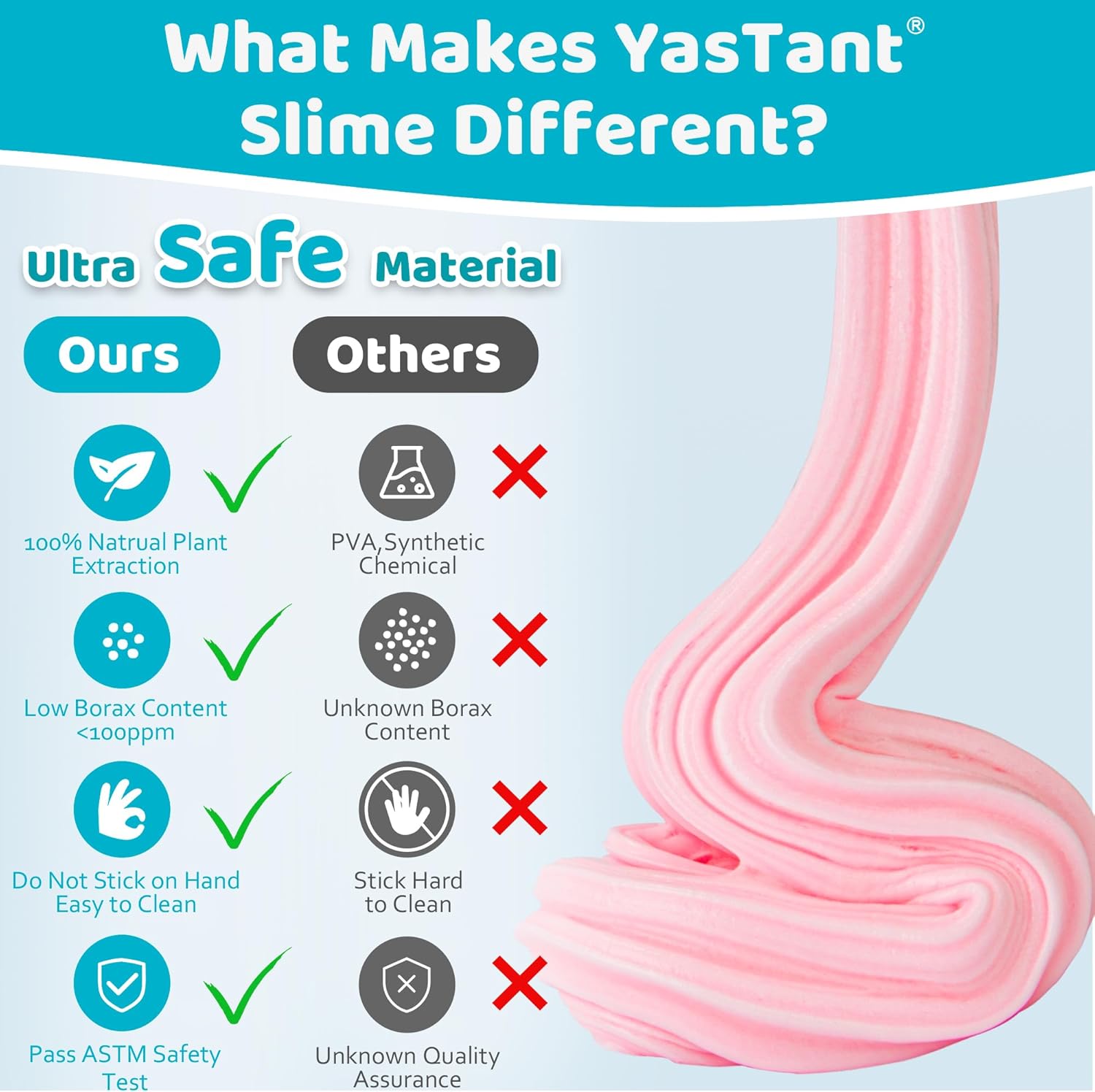 Thumbnail 2 de YasTant Slime Kit for Kids (Pack of 6) — Safe, Fluffy Butter Slime for Stress Relief and Creative Play