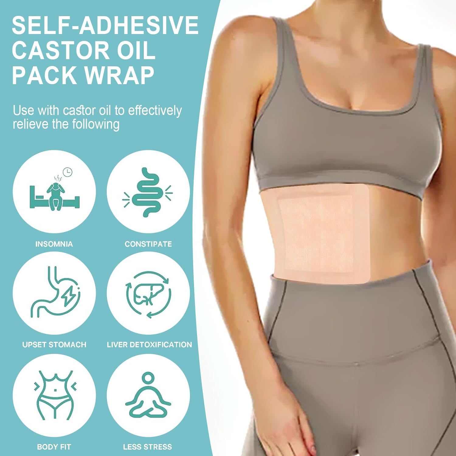 Detalle de Hbaid Castor Oil Pack Wrap 10 pcs — Organic Cotton
