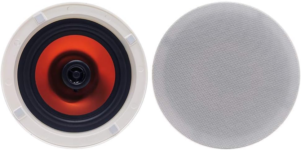 Detalle de Herdio 150W 6.5-Inch Ceiling Bluetooth Speakers (Pair) – Flush Mount for Office, Kitchen, Living Room, or Bathroom