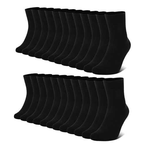 Detalle de FALARY Mens Socks 12 Pairs Black Cotton Comfort for Everyday Wear