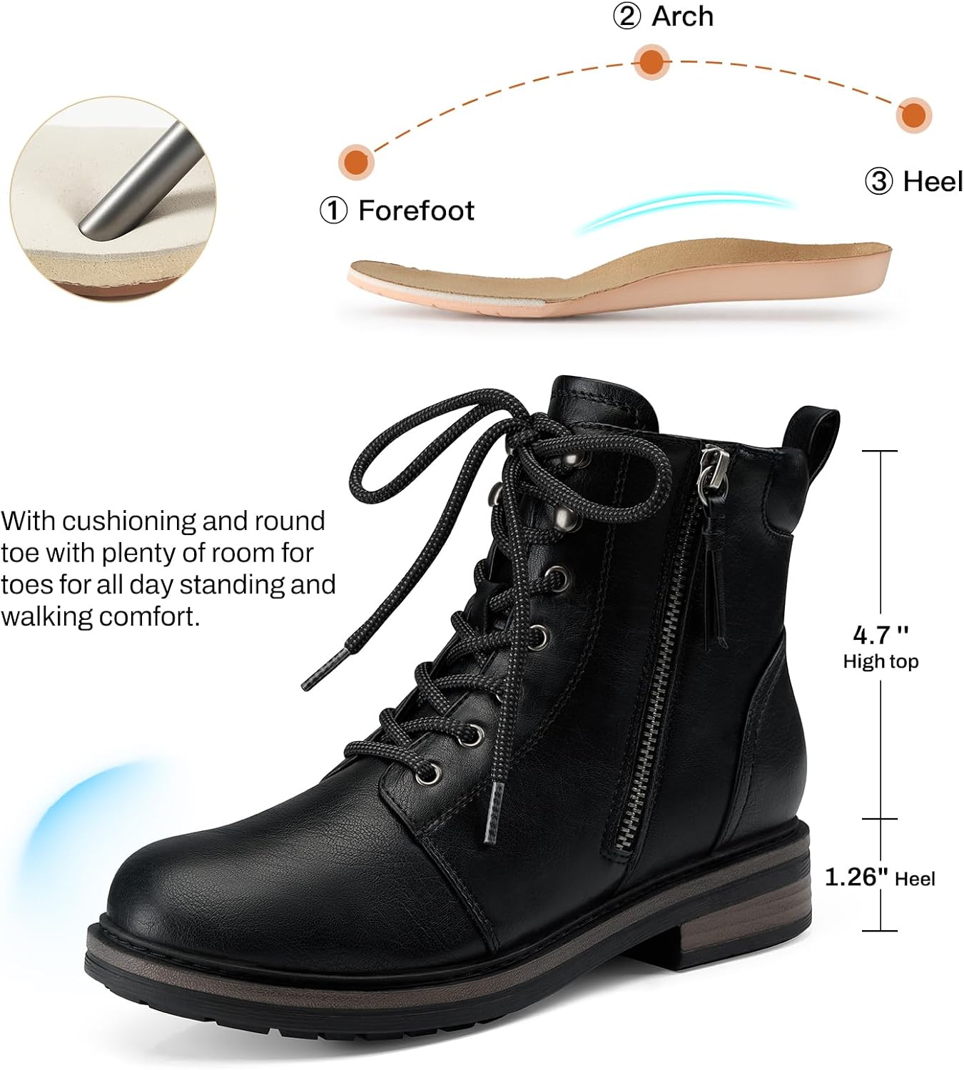 Detalle 1 de SHIBEVER Women's Ankle Boots Size 6-11