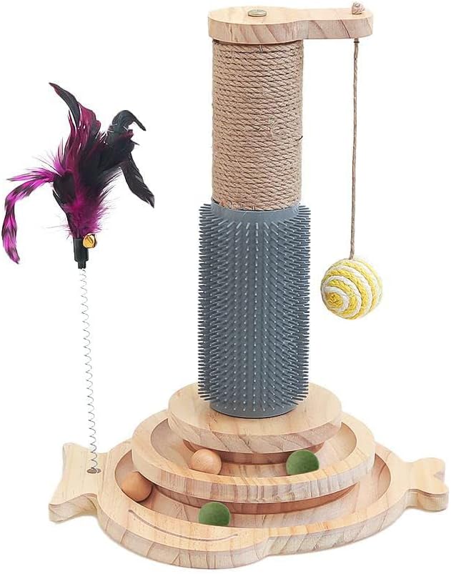 Detalle de Marchul 5 in 1 Giocattolo per gatti con tiragraffi in sisal e palline appese