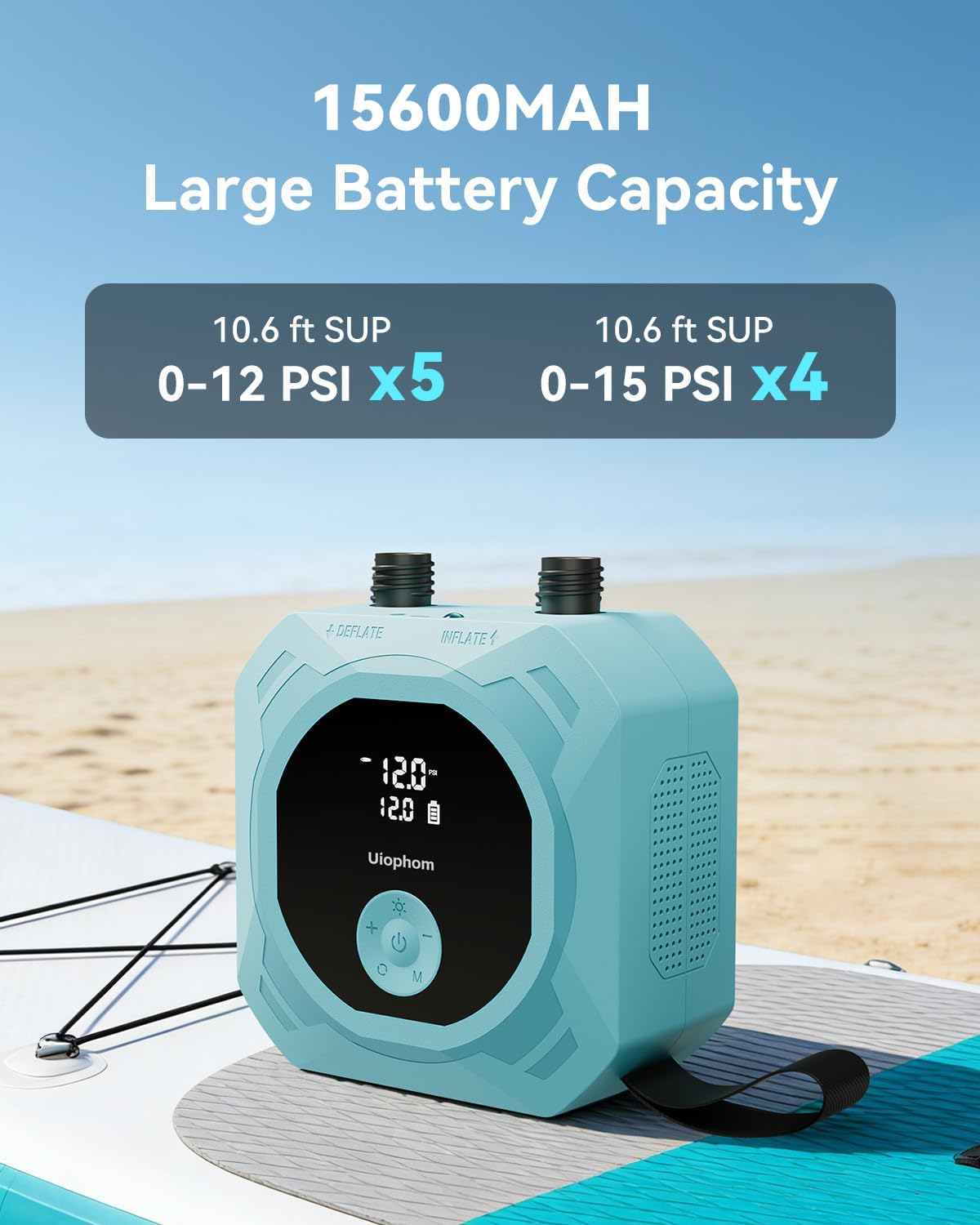 Thumbnail 1 de 50PSI Paddle Board Electric Pump: Dual-Stage, Rechargeable SUP Pump with Auto-Off