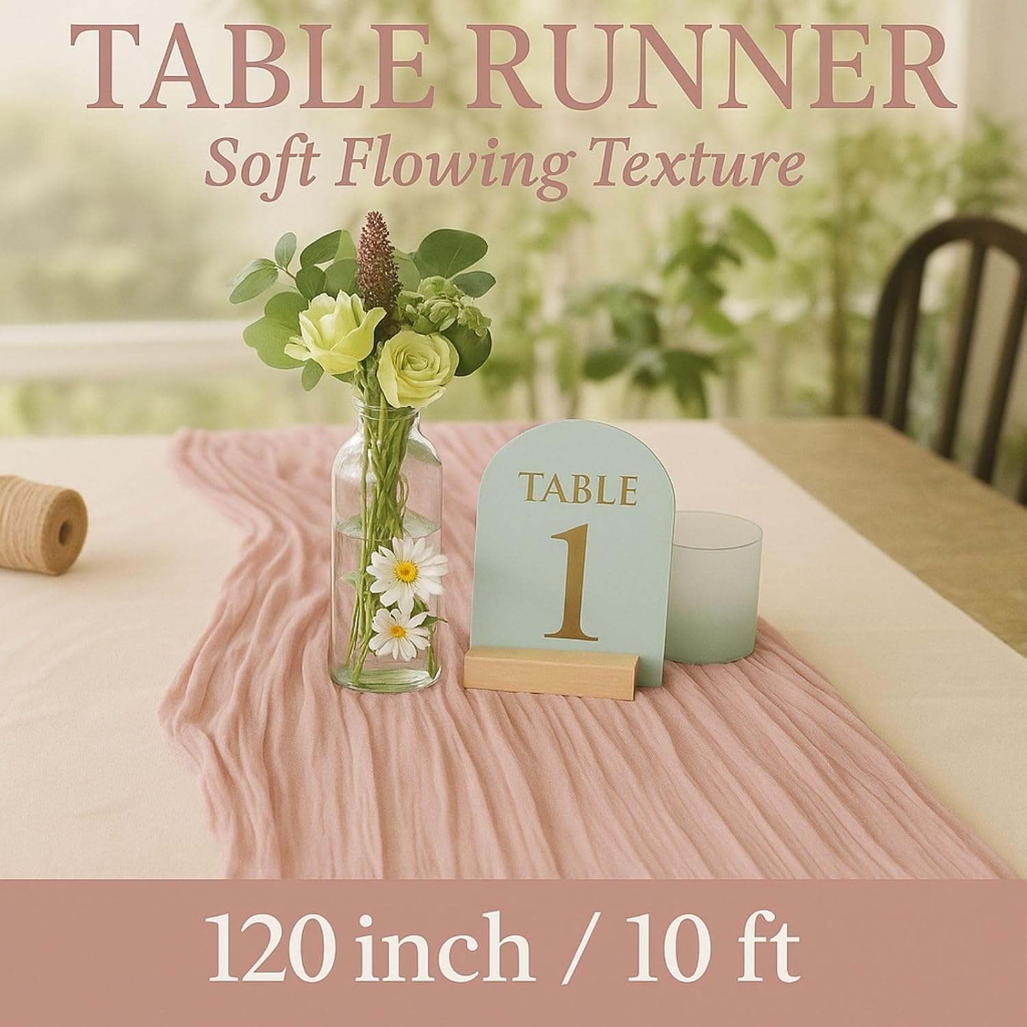 Thumbnail 1 de Cheesecloth Table Runner, 120-Inch