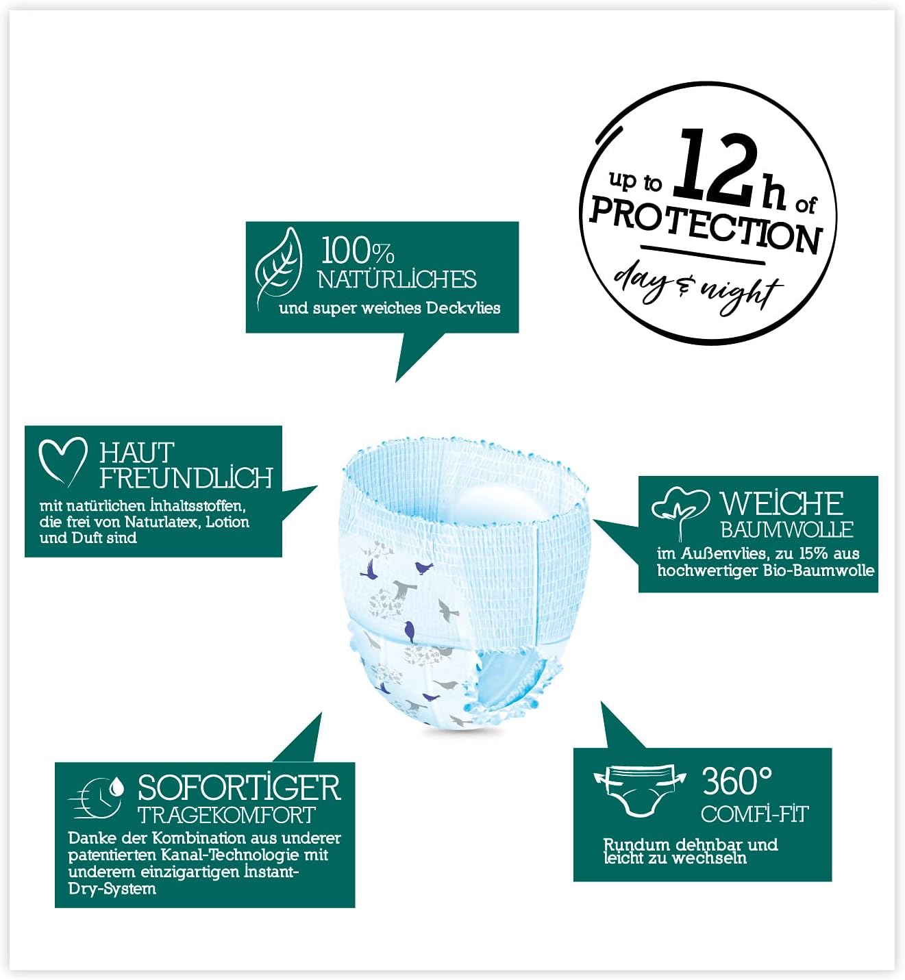 Thumbnail 2 de Moltex Pure & Nature Eco Pants, pieluchomajtki rozmiar 6 (+14 kg), 72 szt.