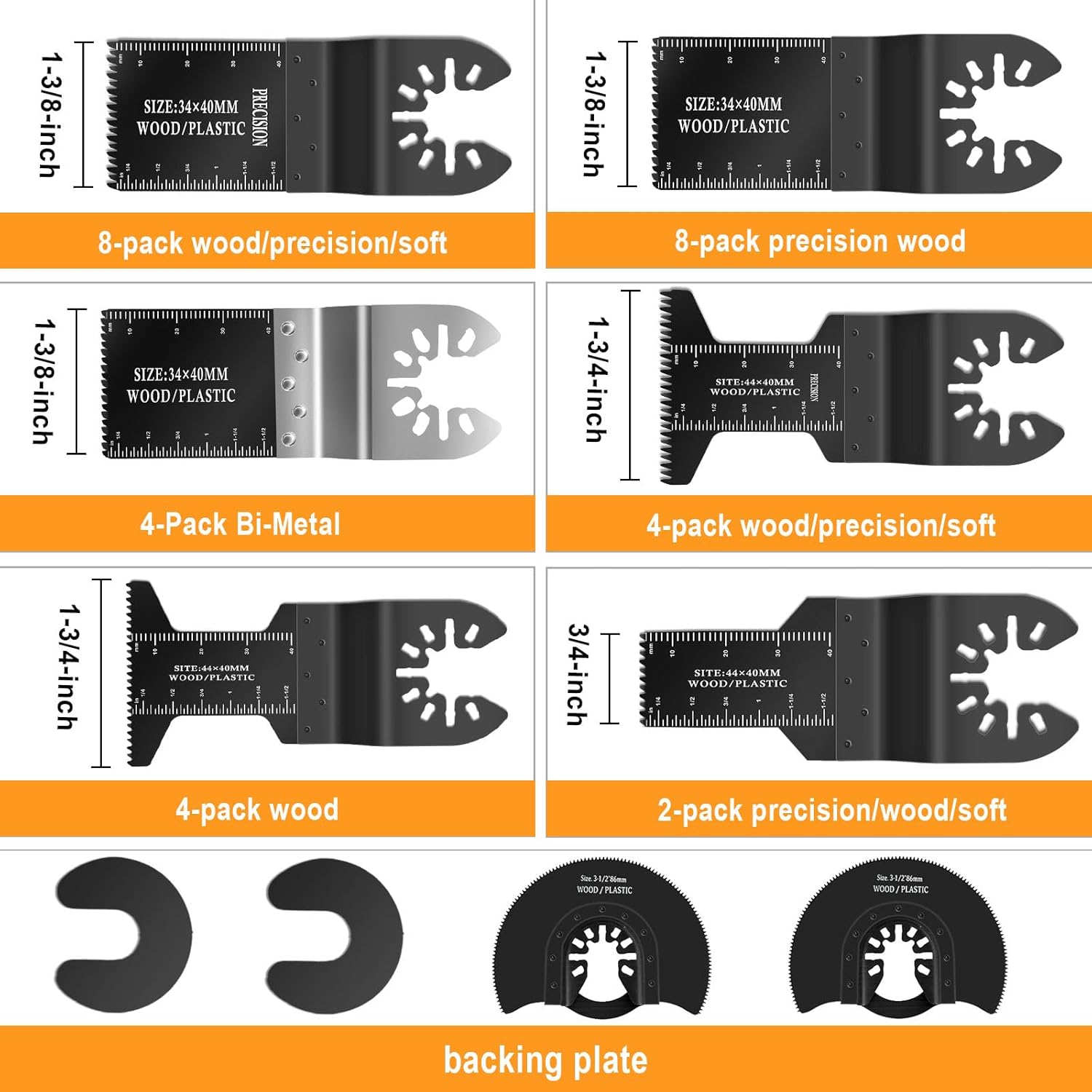 Thumbnail 3 de SURFOU Multi Tool Blade Set 32‑piece (oscillating saw accessories) for wood, metal and grout removal