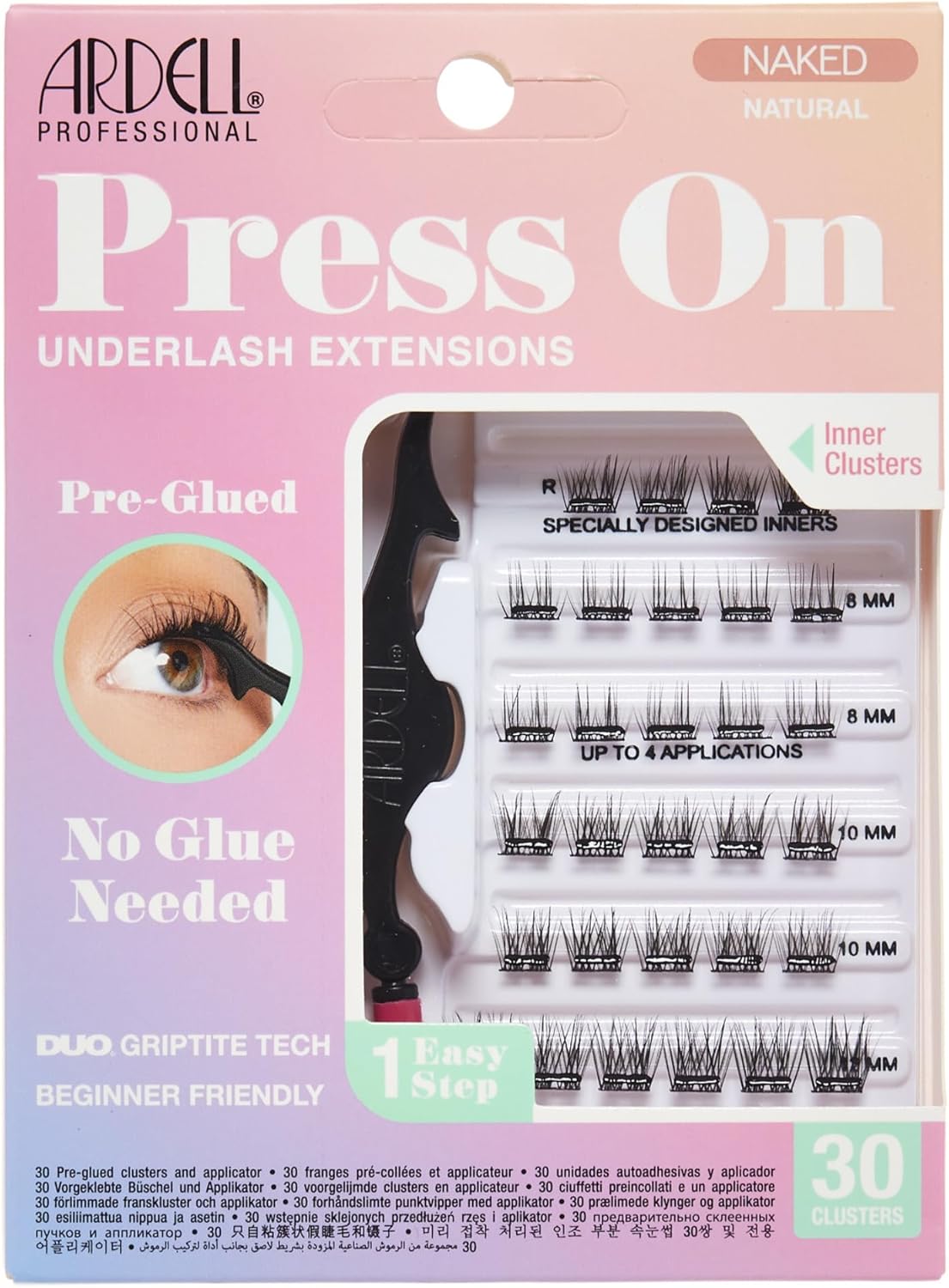 Thumbnail 5 de Ardell Naked Press On Pre-Glued Underlash Eyelash Extensions – Soft Volume Cluster Kit