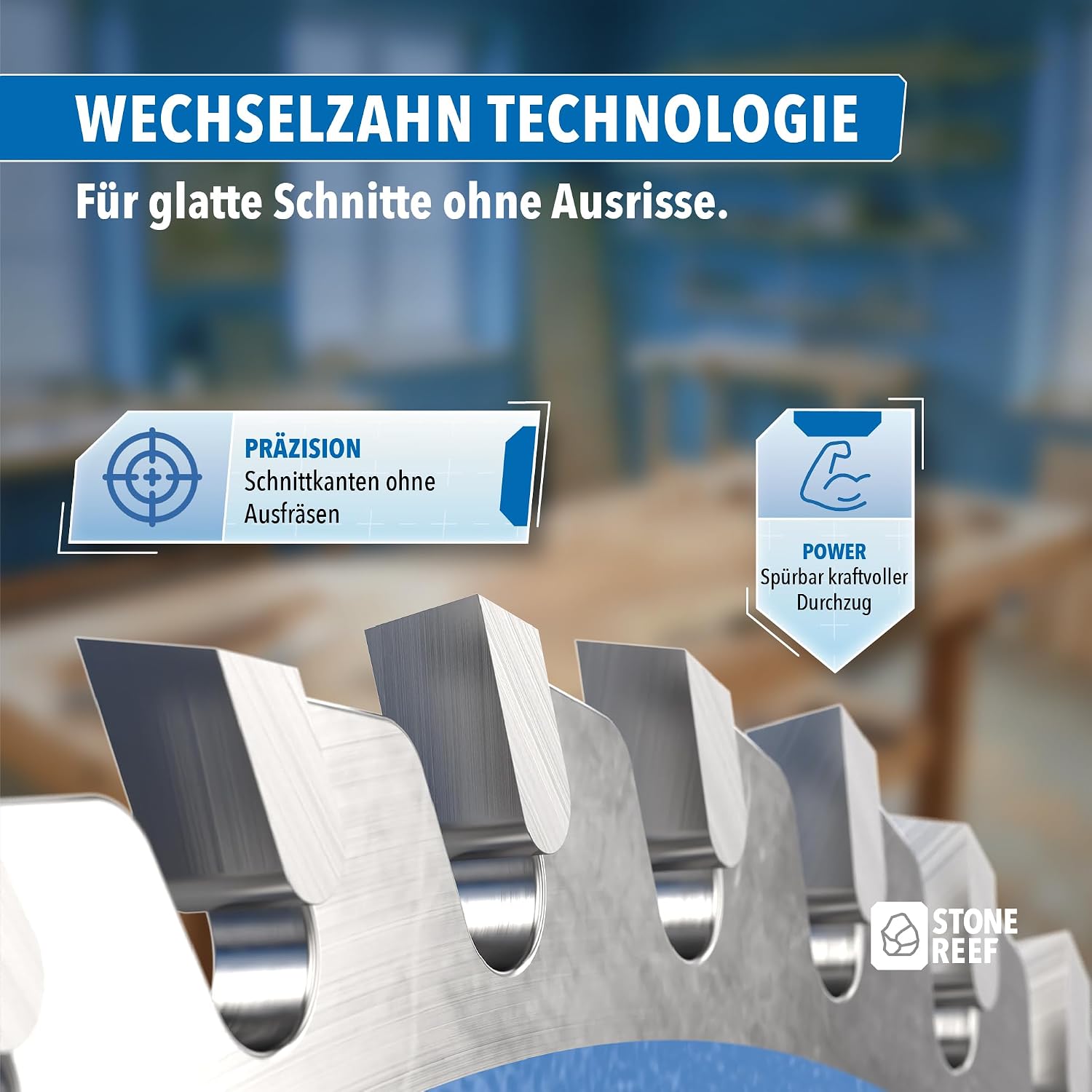 Detalle de STONE REEF Sägeblatt 136 x 20 mm für Kreissäge – inkl. Adapter (20 & 16 mm), für Holz