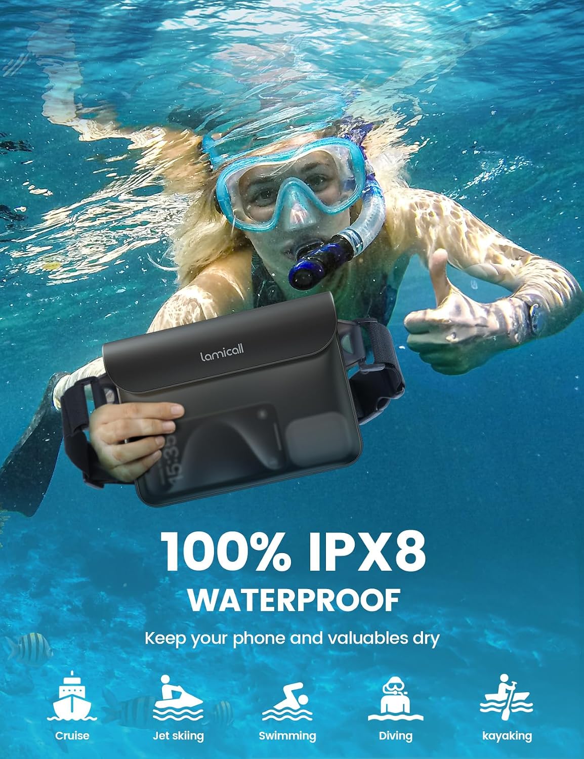 Detalle 2 de Lamicall IPX8 Waterproof Pouch 2-Pack