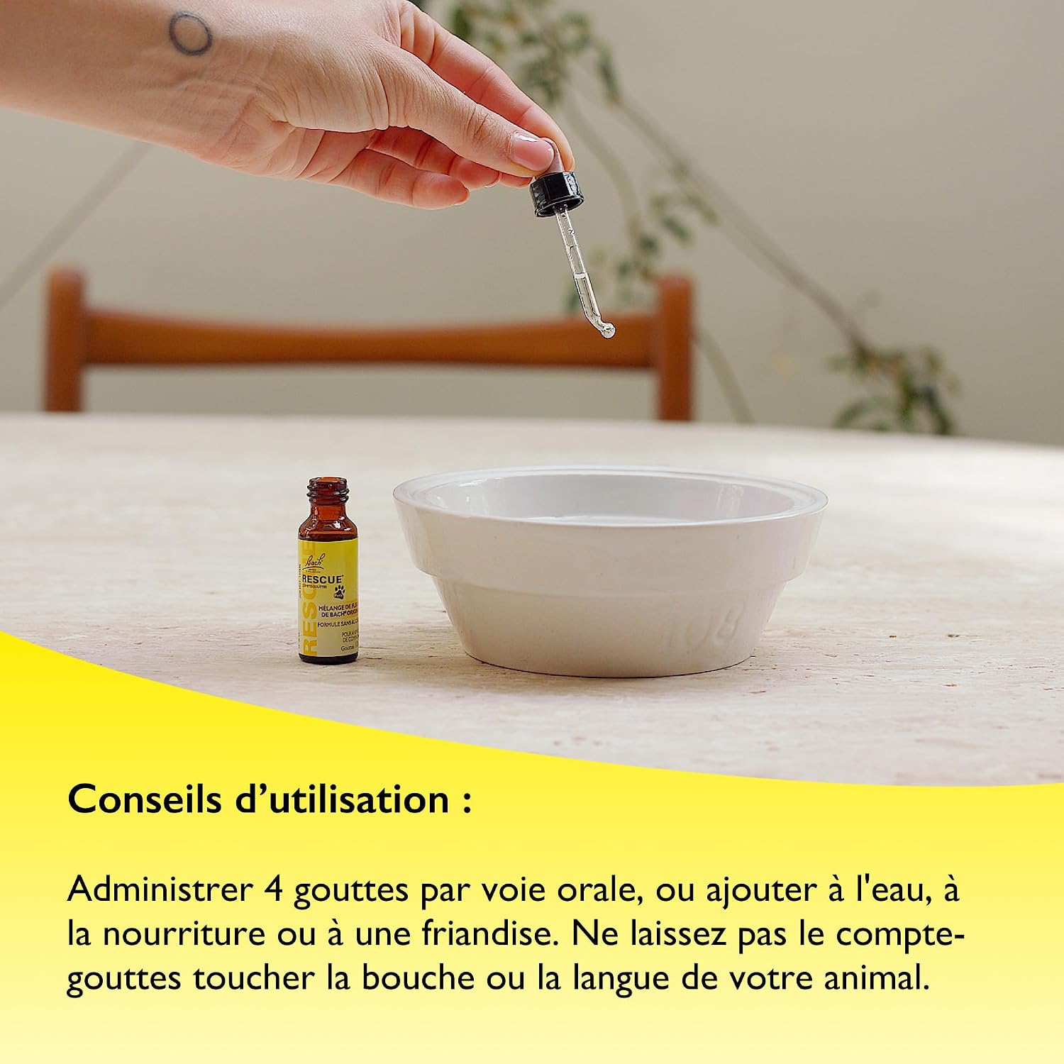 Detalle de Rescue Pets Compte-Gouttes: La sérénité pour animaux de compagnie, Vegan, flacon 10 ml