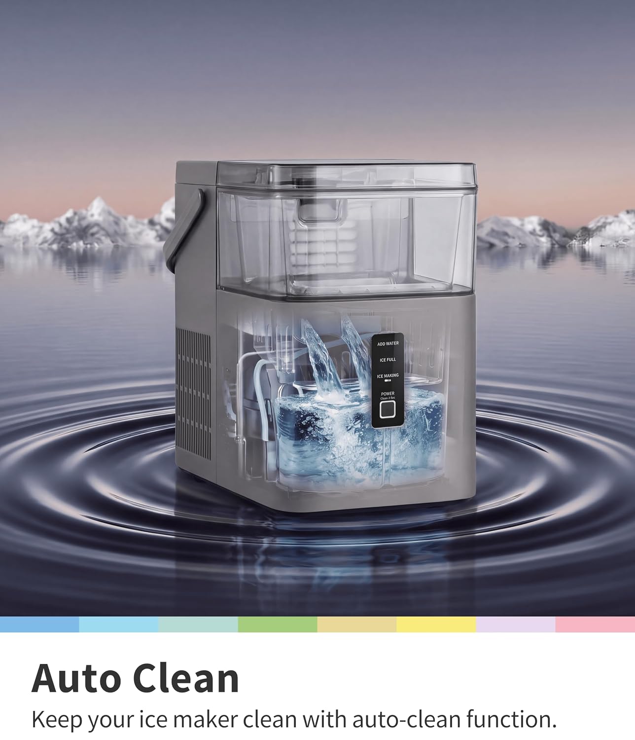 Detalle 2 de COMFEE’ 33lbs Nugget Ice Maker, Self-Cleaning Countertop Pebble Ice Maker