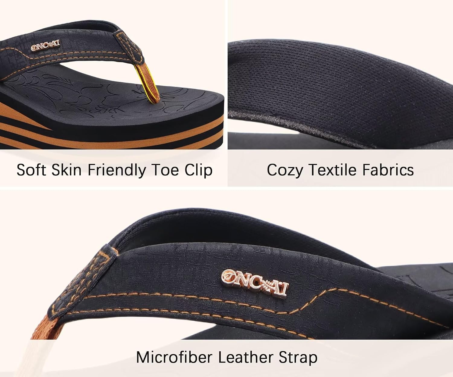 Thumbnail 3 de ONCAI Women's Platform Wedge Flip Flops – Dressy Summer Sandals with Arch Support